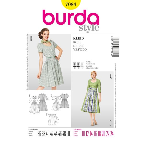 Patron Burda 7084 Robe